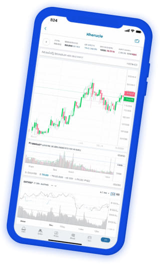 Trouw Waardelatuur live portefeuille-overzicht in de crypto trading-app
