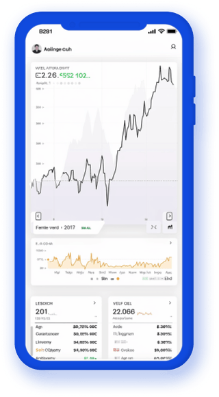 Smartphone-app voor het bijhouden van cryptogegevens in real-time